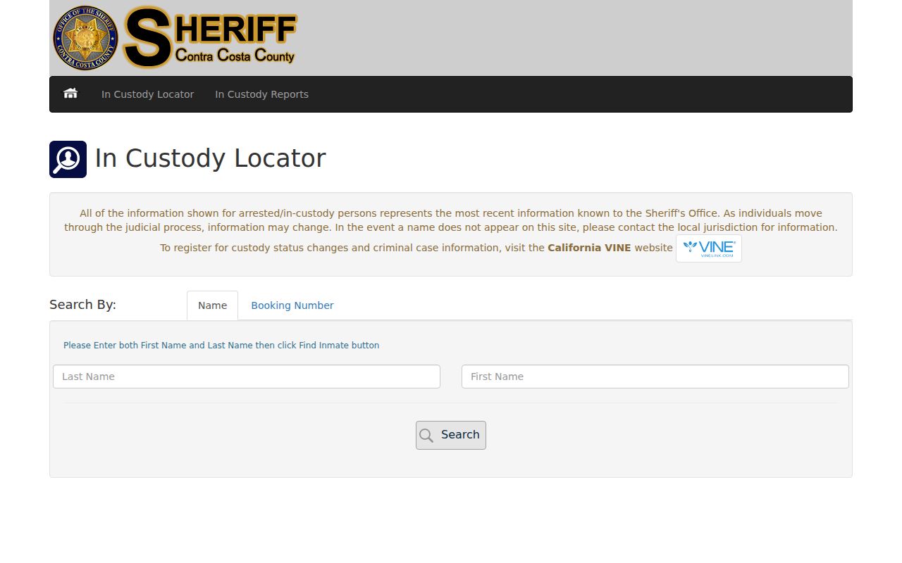 Oakley people search with the Contra Costa Sheriff in-custody locator